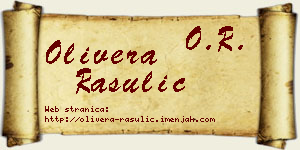 Olivera Rasulić vizit kartica